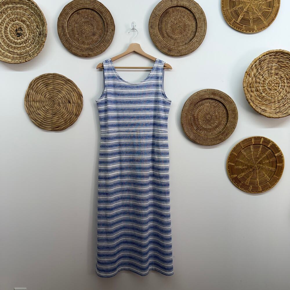 T by Talbots Striped Midi Dress LP LARGE PETITE